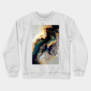 Coastal Geode Wonders - Abstract Alcohol Ink Resin Art Crewneck Sweatshirt